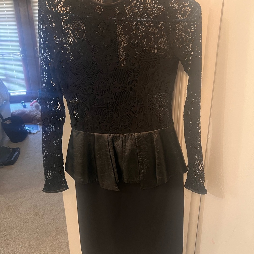 Zara Black Lace Long Sleeve Dress